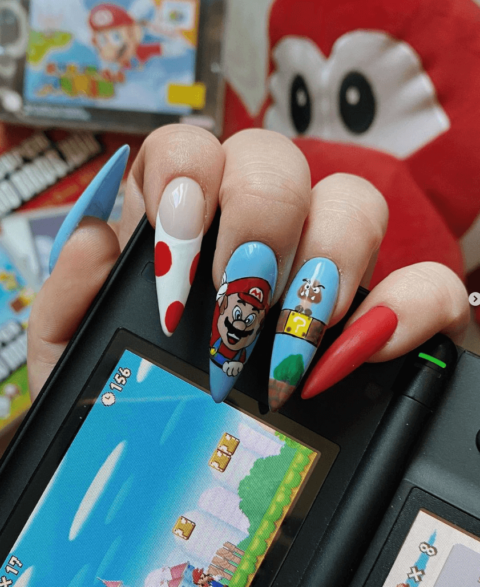 35 Super Mario Nail Designs 35-super-mario-nail-designs