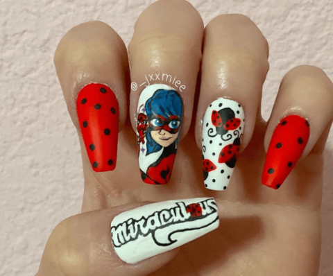 30 Miraculous Ladybug and Cat Noir Nail Designs